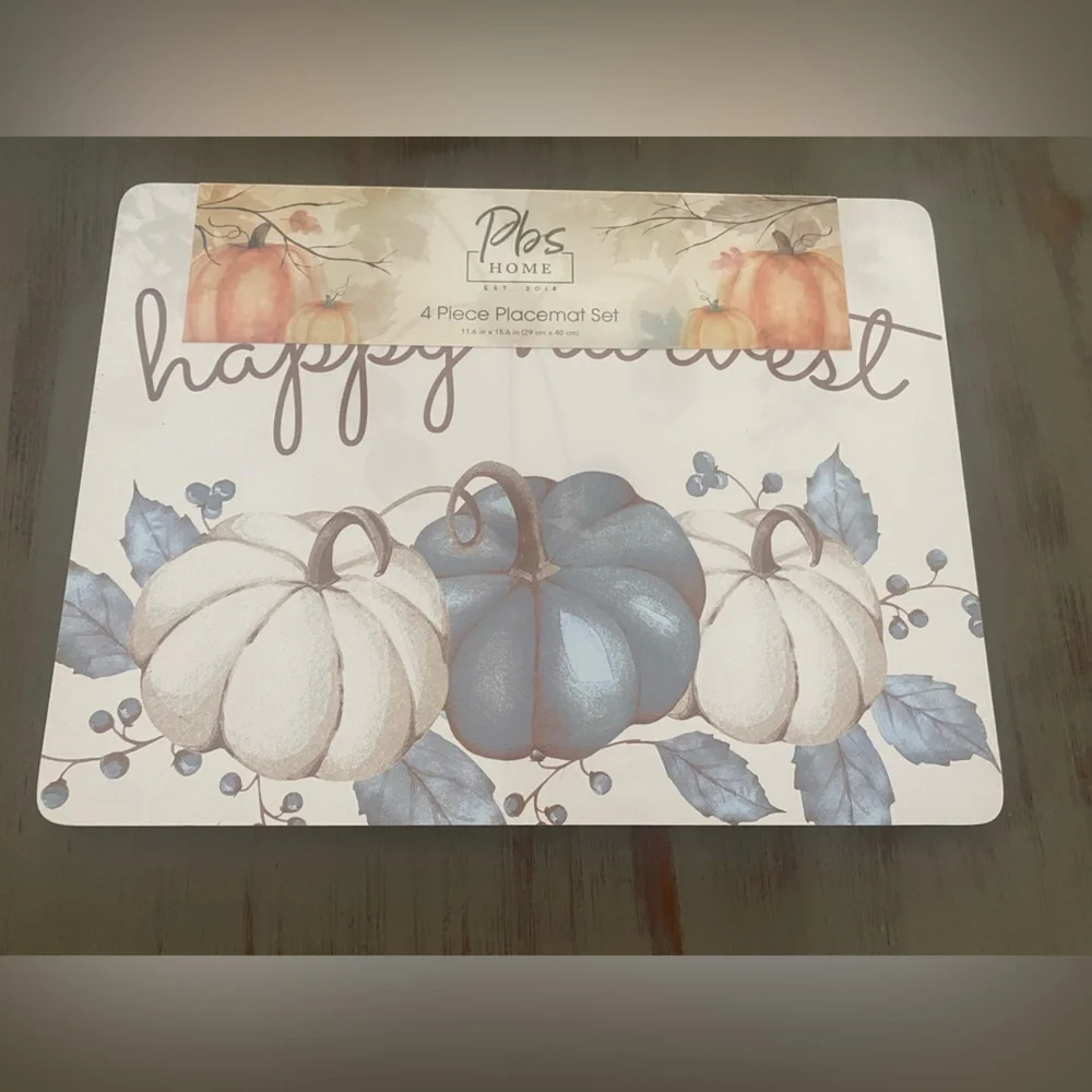 PBS home Happy Harvest cork placemat set of 4 - Brand new!  LAST SET